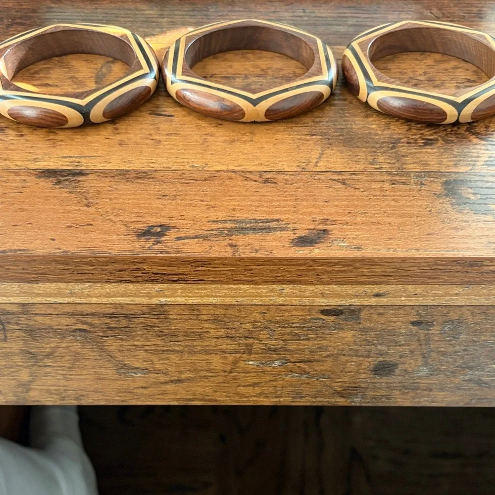 Set of 3 Wood Bangles